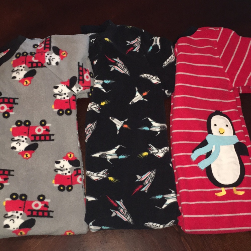 Boys fleece footie pajamas bundle